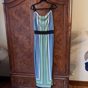 New Directions Blue and Green Maxi Dress